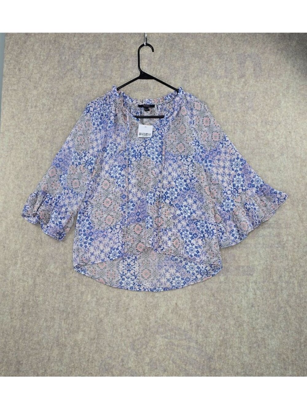 Forever 21 Womens Floral Bell Sleeve Blouse Size S Multicolor Polyester